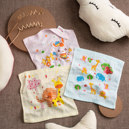 WIPES | COTTON |PRINTED| PACK OF 3 |RANDOM PRINT