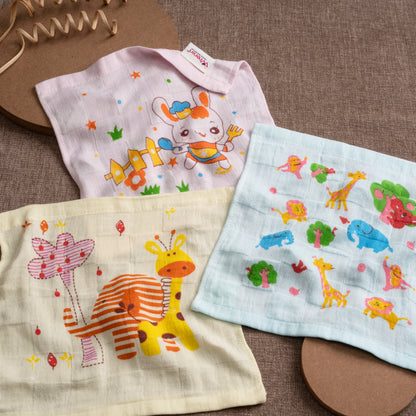 WIPES | COTTON |PRINTED| PACK OF 3 |RANDOM PRINT