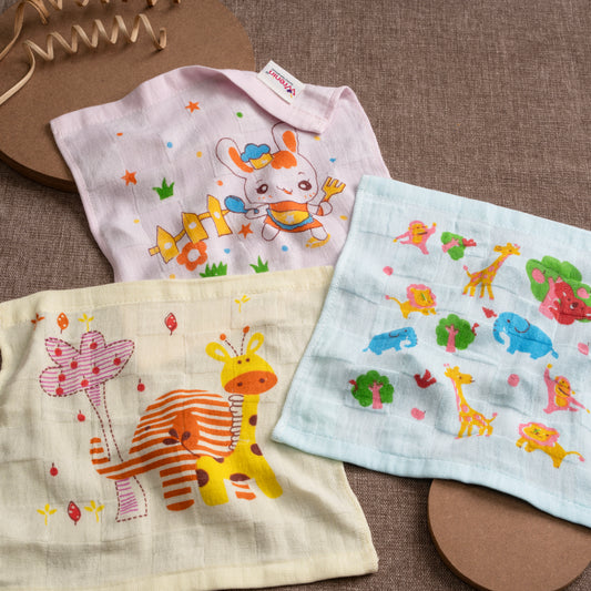 WIPES | COTTON |PRINTED| PACK OF 3 |RANDOM PRINT