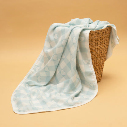 Muslin Blanket | 2 Layers | Feather Light | Ocean Heart
