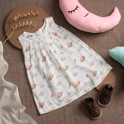 Muslin Frock Frill Zip - Space Explorer