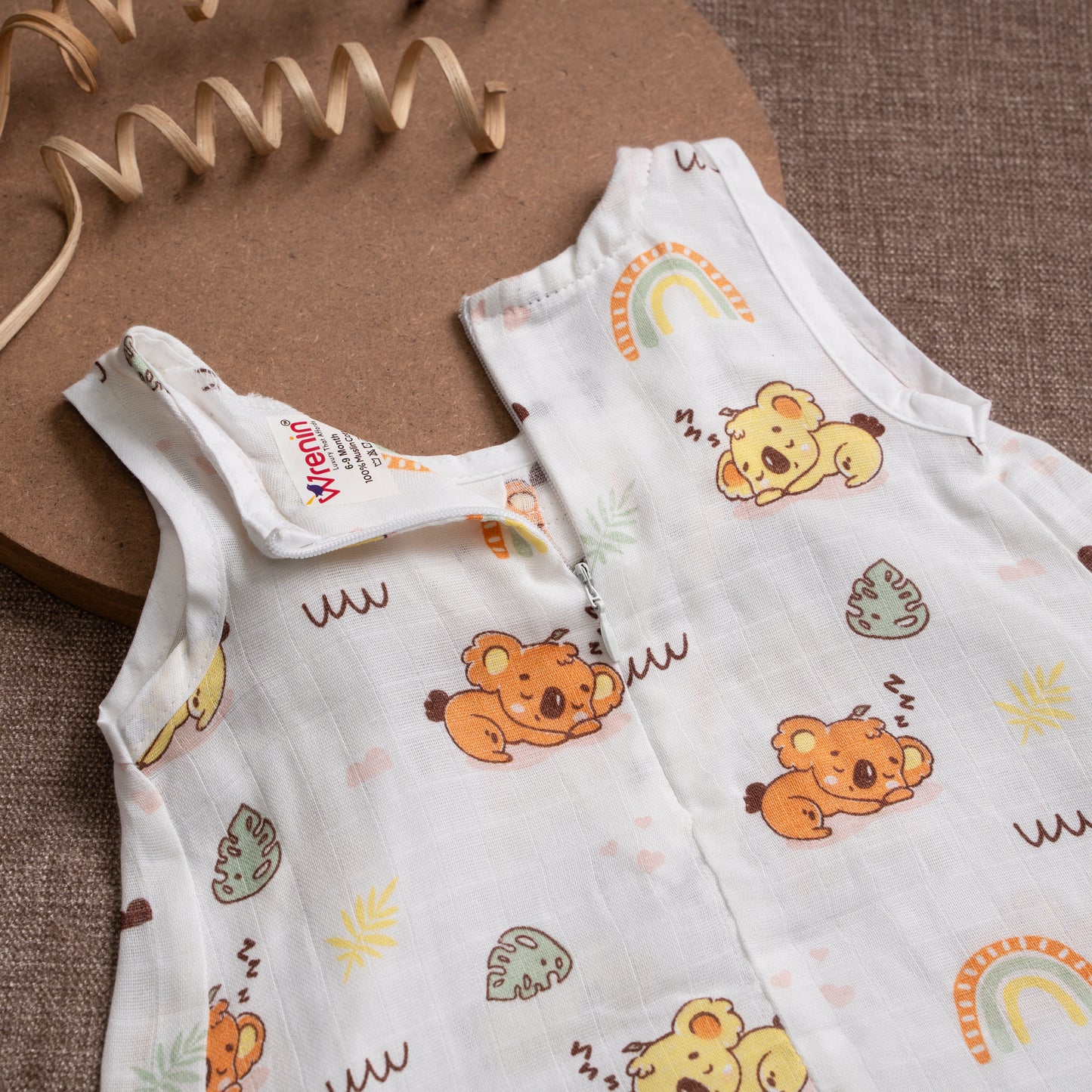 Muslin Frock Frill Zip - Koala Bliss