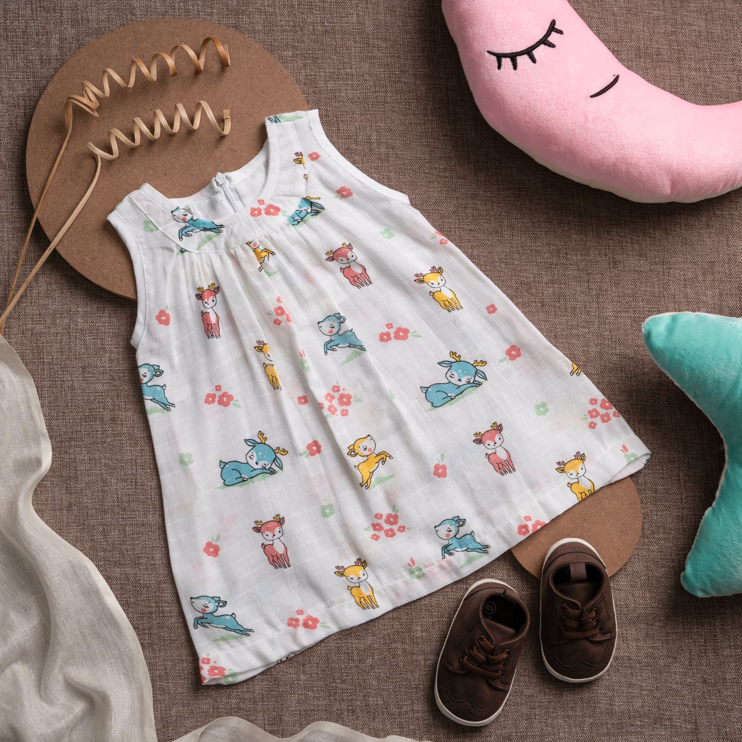 Muslin Frock Frill Zip - Deerly Beloved