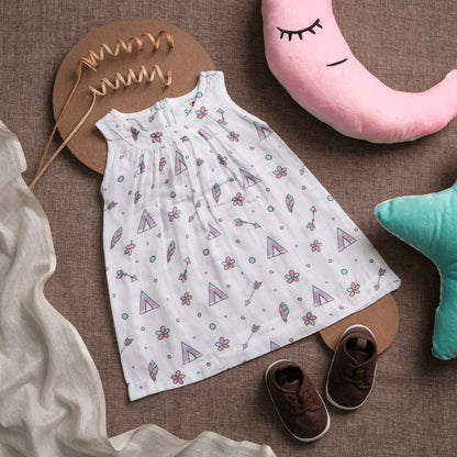 Muslin Frock Frill Zip - Arrows & Blooms