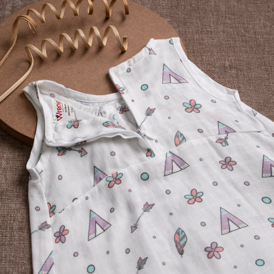 Muslin Frock Frill Zip - Arrows & Blooms