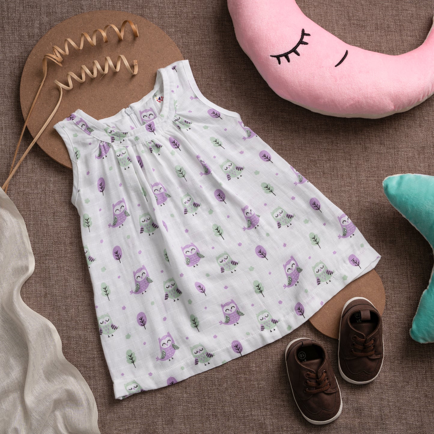 Muslin Frock Frill Zip - Hootie Cuties