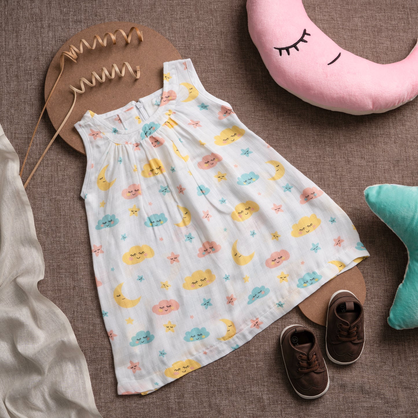 Muslin Frock Frill Zip - Twinkle Tides