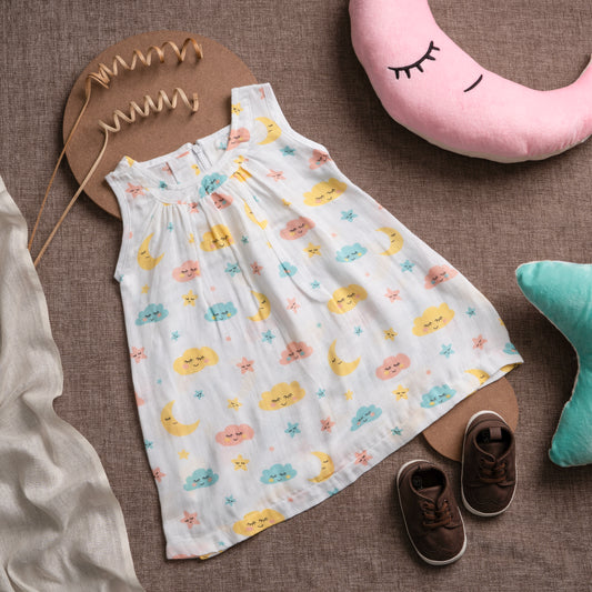 Muslin Frock Frill Zip - Twinkle Tides