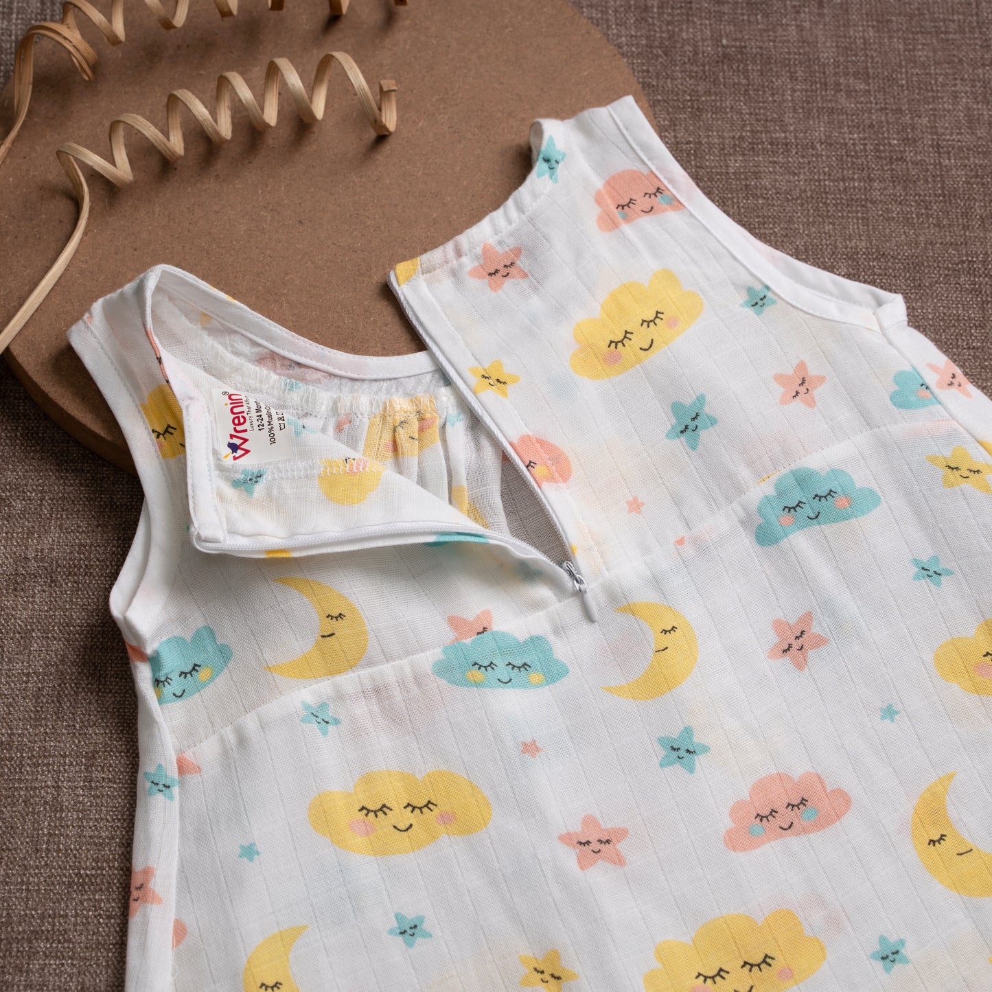 Muslin Frock Frill Zip - Twinkle Tides