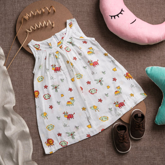 Muslin Frock Frill Zip - Tropical Trails