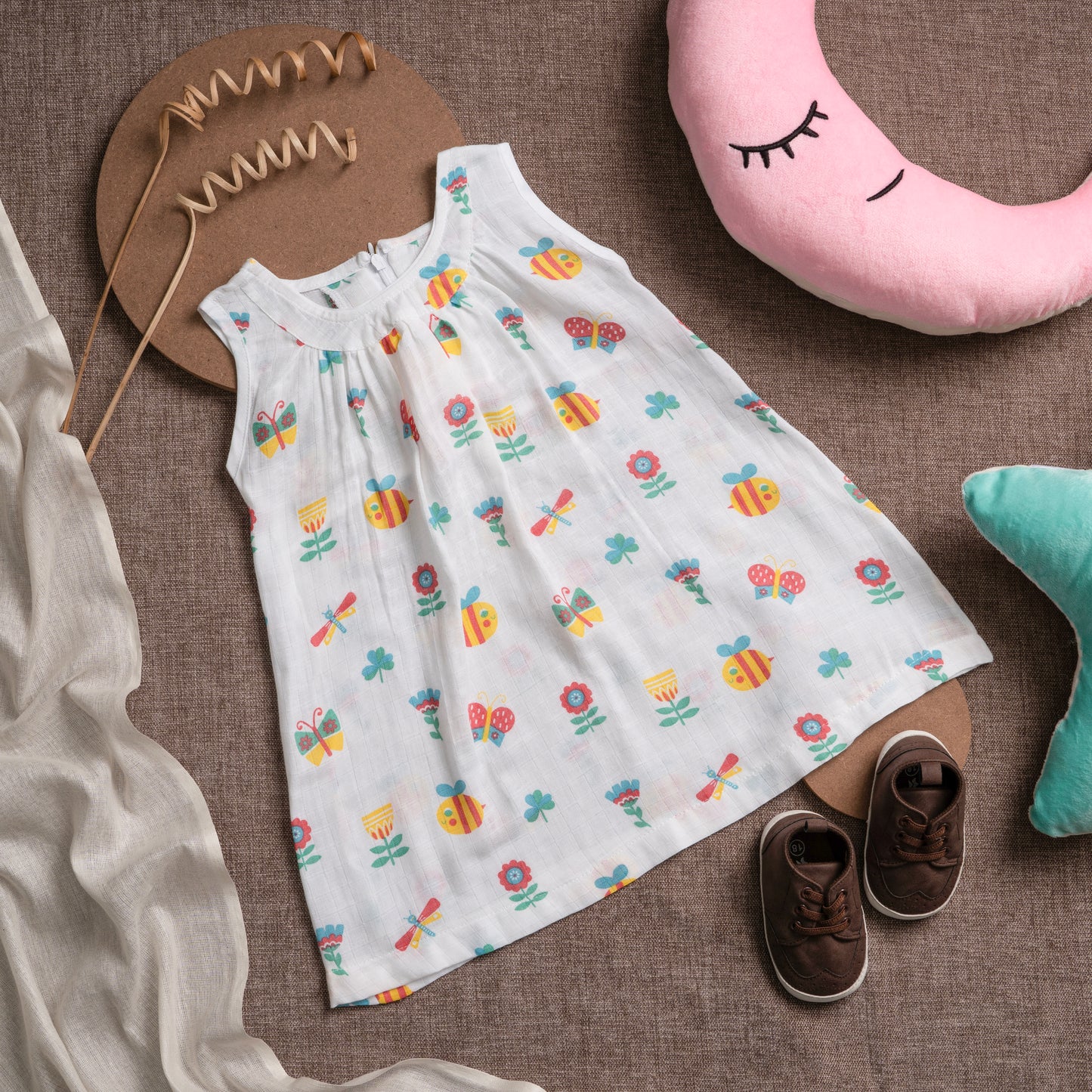 Muslin Frock Frill Zip - Pollinator Paradise