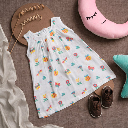 Muslin Frock Frill Zip - Pollinator Paradise