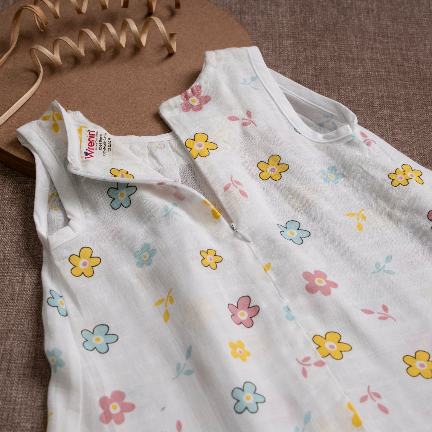 Muslin Frock Frill Zip - Floral Flutter