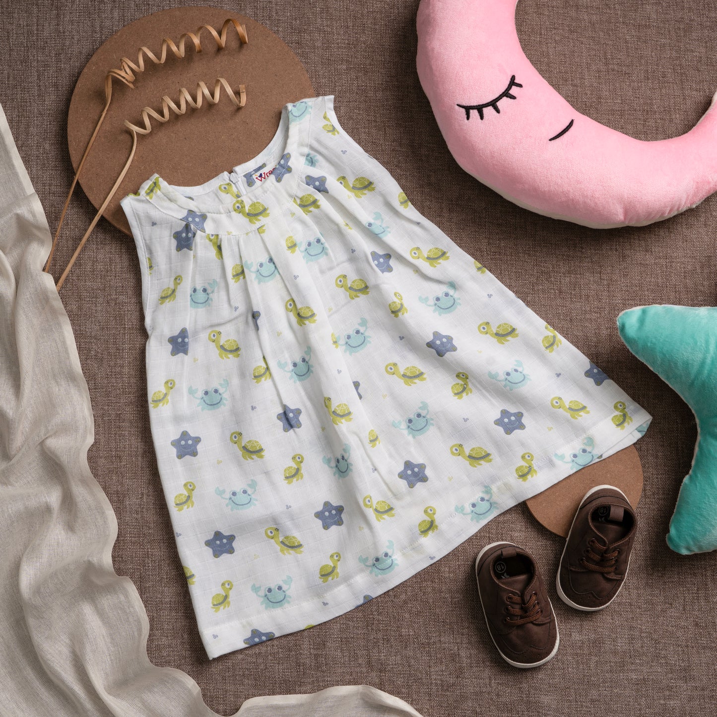 Muslin Frock Frill Zip - Marine Mates