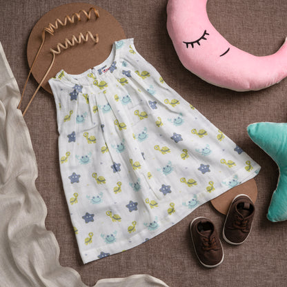 Muslin Frock Frill Zip - Marine Mates