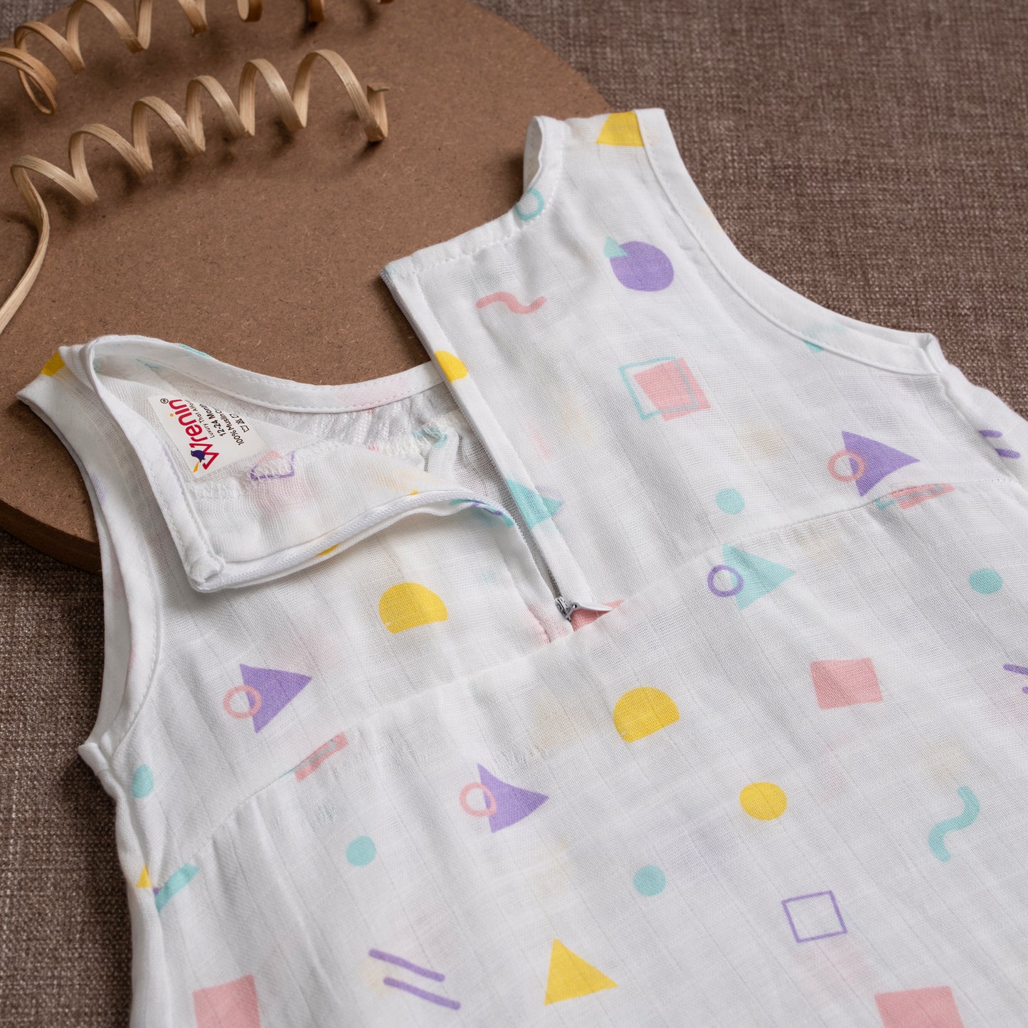 Muslin Frock Frill Zip - ColorPop Geomentry