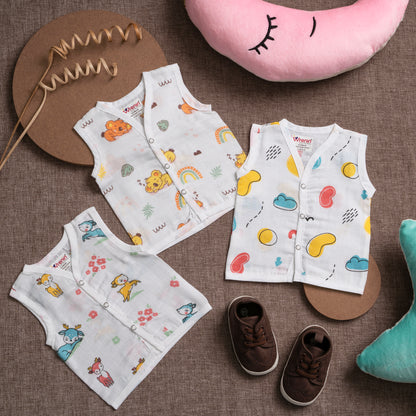 JABLA KNOT | ORGANIC MUSLIN |GOTS CERTIFIED |COMBO OF 6|JABLA KNOT 3, JABLA BUTTON 3