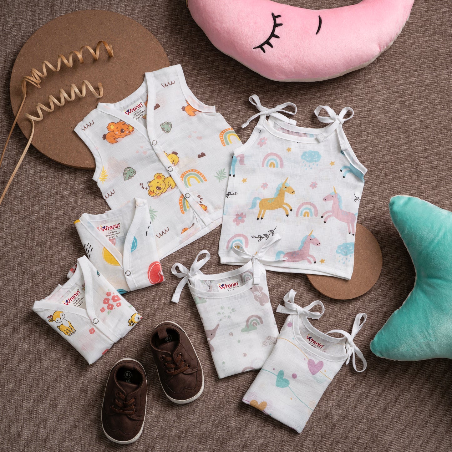 JABLA KNOT | ORGANIC MUSLIN |GOTS CERTIFIED |COMBO OF 6|JABLA KNOT 3, JABLA BUTTON 3