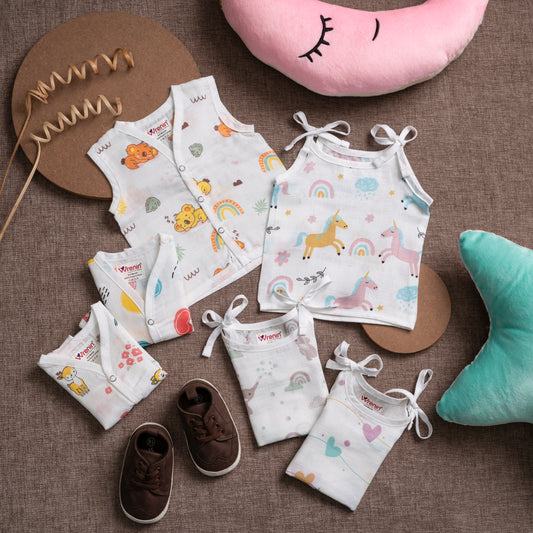 JABLA KNOT | ORGANIC MUSLIN |GOTS CERTIFIED |COMBO OF 6|JABLA KNOT 3, JABLA BUTTON 3