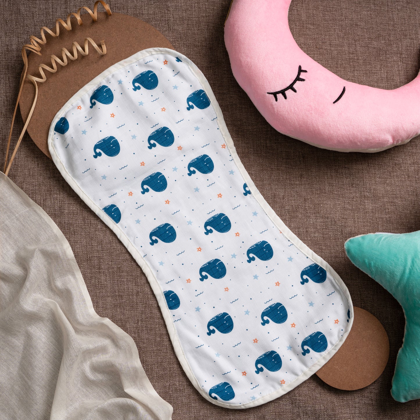 Burp cloth|Muslin | Organic |Wide Wrap | GOTS CERFIFIED| Ocean Majesty