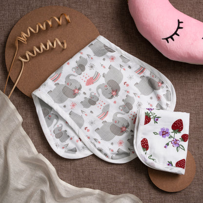 Burp cloth |Muslin | Organic |Wide Wrap | GOTS CERFIFIED| Dreamy Trumpet