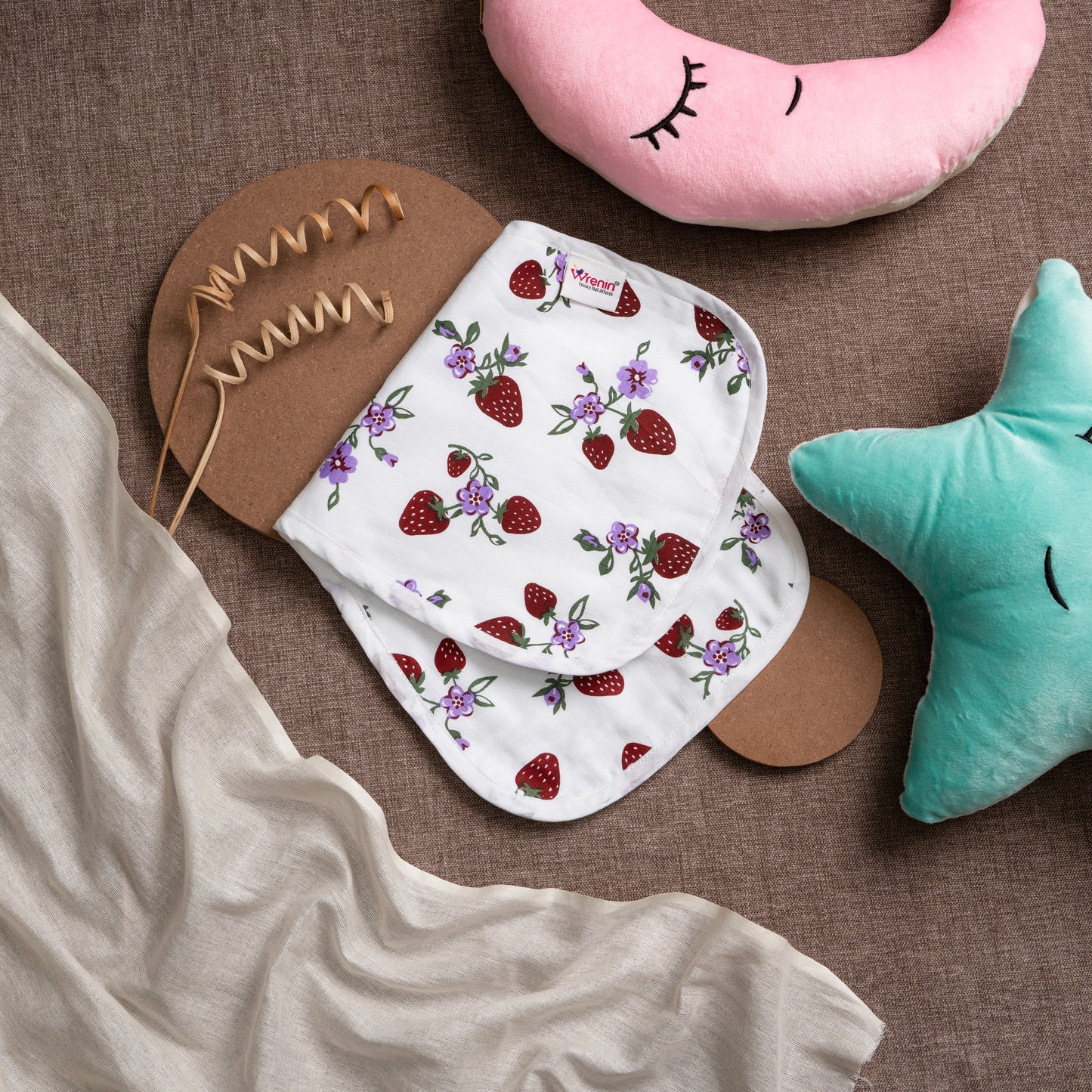 Burp cloth |Muslin | Organic |Wide Wrap | GOTS CERFIFIED| Berry Breezes