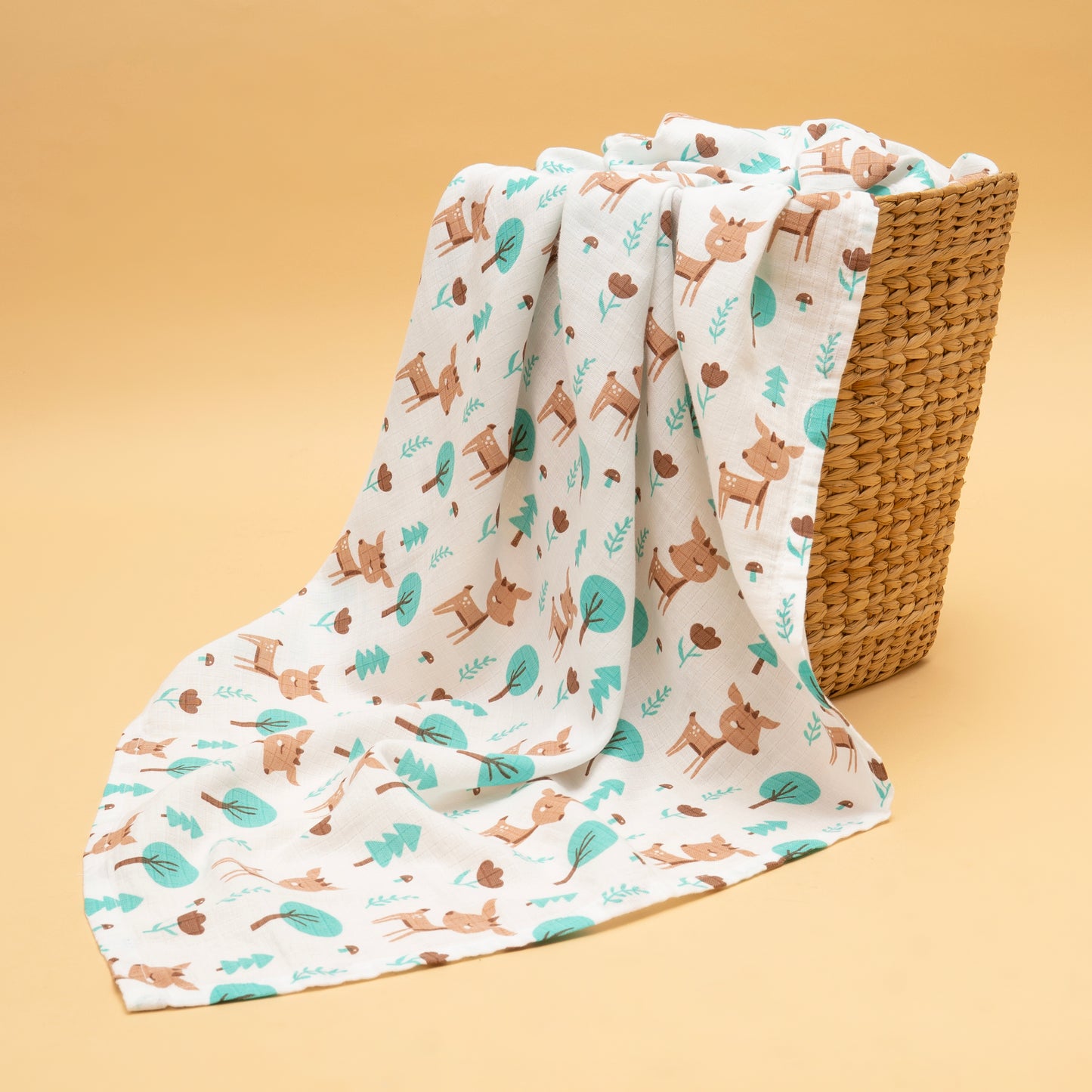 SWADDLES - TOWEL | ORGANIC MUSLIN | GOTS CERTIFIED | 100*100 | WOODLAND LUXE