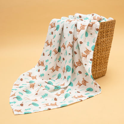 SWADDLES - TOWEL | ORGANIC MUSLIN | GOTS CERTIFIED | 100*100 | WOODLAND LUXE