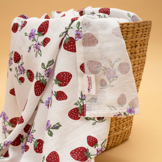 SWADDLES - TOWEL | ORGANIC MUSLIN | GOTS CERTIFIED | 100*100 | BERRY BREEZES
