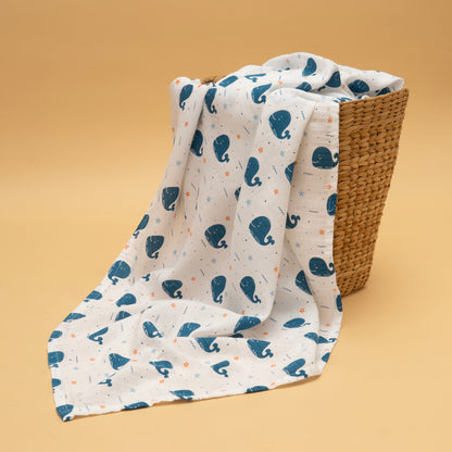 SWADDLES - TOWEL | ORGANIC MUSLIN | GOTS CERTIFIED | 100*100 | OCEAN MAJESTY