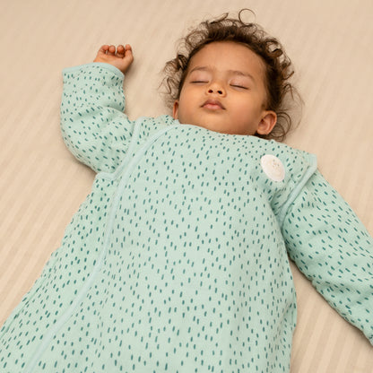SLEEP SACK | 100% ORGANIC MUSLIN COTTON |  2.5 TOG RATING | AQUA DRIFT