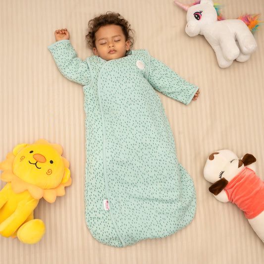 SLEEP SACK | 100% ORGANIC MUSLIN COTTON |  2.5 TOG RATING | AQUA DRIFT