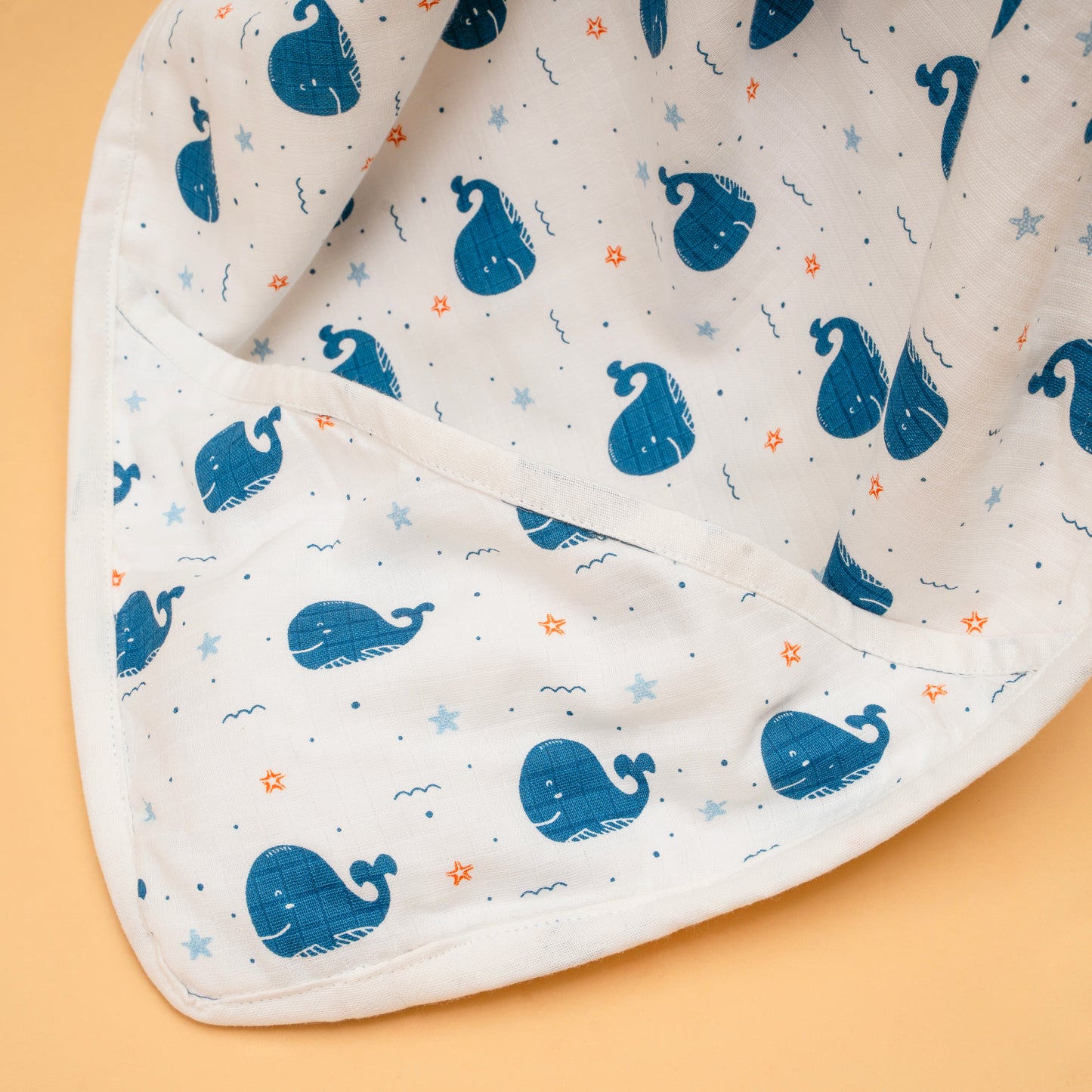 MUSLIN HOODED BLANKET  | 3 LAYER  | OCEAN MAJESTY