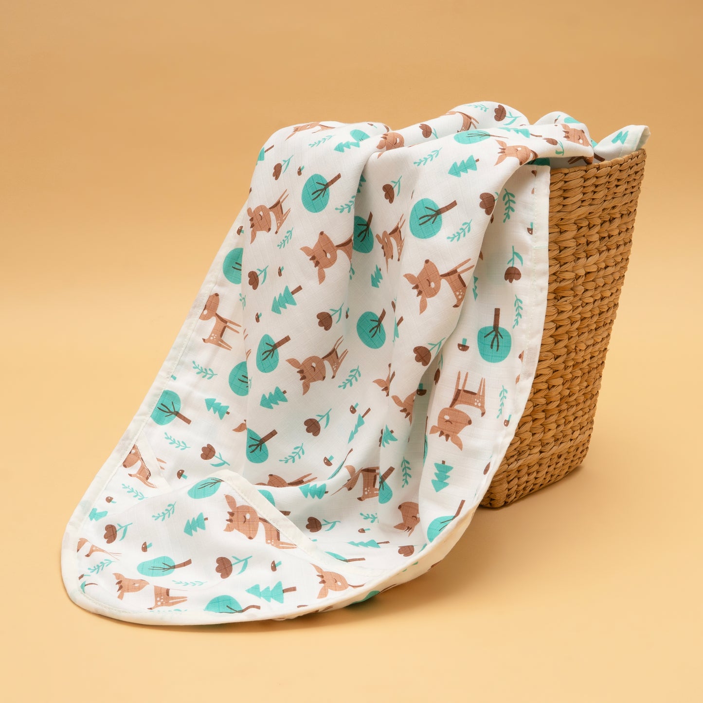 MUSLIN HOODED BLANKET  | 3 LAYER  | WOODLAND LUXE