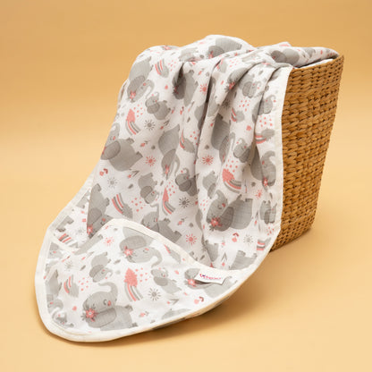 MUSLIN HOODED BLANKET  | 3 LAYER  | DREAMY TRUMPET