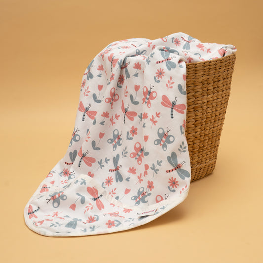 MUSLIN HOODED BLANKET  | 3 LAYER  | BABY BOTANICA