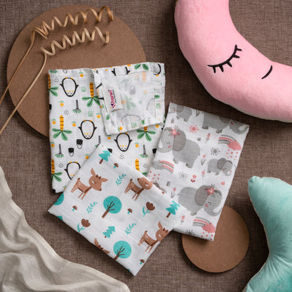 COMBO SAVER  |WIPES|GOTS CERTIFIED |PACK OF 3|RANDOM PRINTS