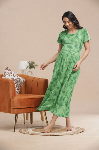 ZIPLESS MATERNITY WEAR | KNITTED COTTON | BRETHABLE | MINT TIE-DYE