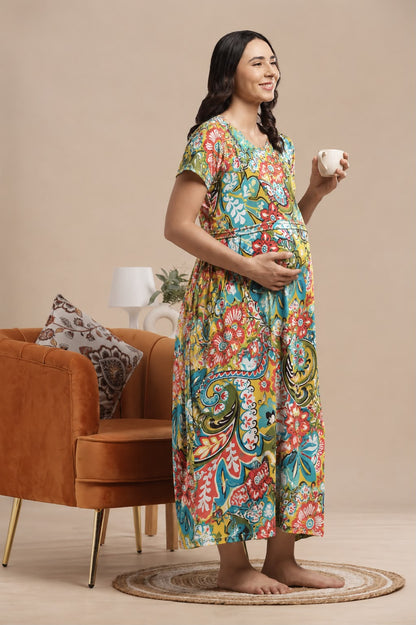 ZIPLESS MATERNITY WEAR | KNITTED COTTON | CLOUD SOFT | KALEIDO