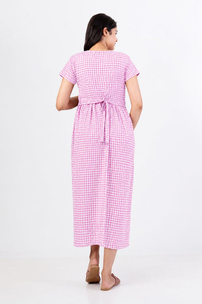 ZIPLESS MATERNITY WEAR | KNITTED COTTON | CLOUD SOFT | CANDY CHECK