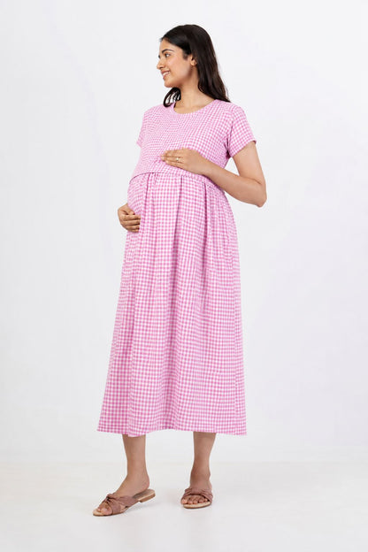 ZIPLESS MATERNITY WEAR | KNITTED COTTON | CLOUD SOFT | CANDY CHECK