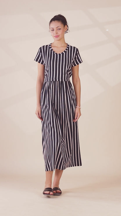 ZIPLESS MATERNITY WEAR SHORTSLEEVE - URBAN STRIPE CHIC