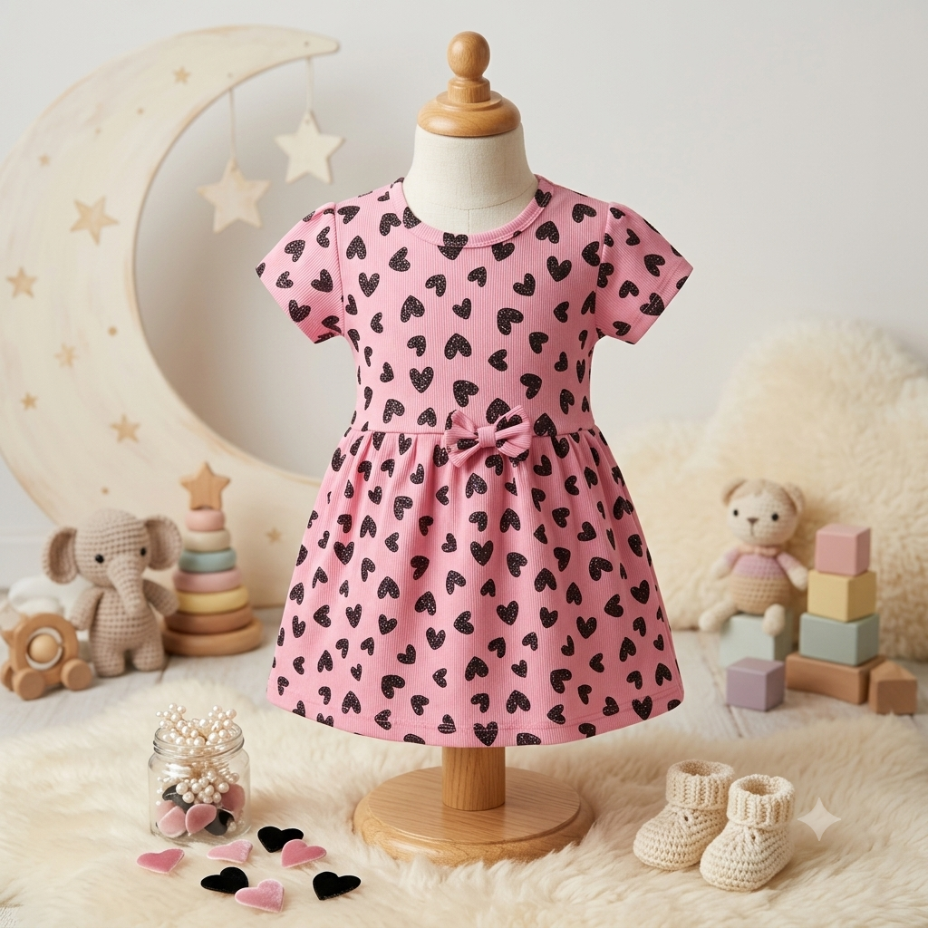 Little Hearts Ribbed frock