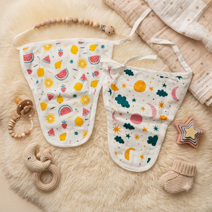 Combo of 3|Bamboo Muslin Nappies| 0-6 months| ( RANDOM CUTE PRINTS)